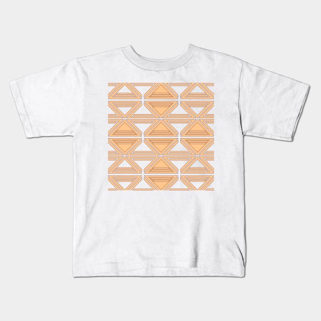 Orange geometric pattern abstract Kids T-Shirt by carolsalazar